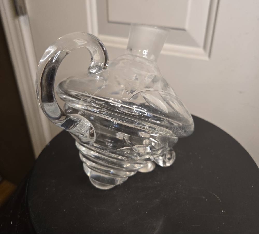 Vtg Hand Cut Genuine Lead Crystal Glass Decanter w Handle Made Germany - Picture 3 of 10